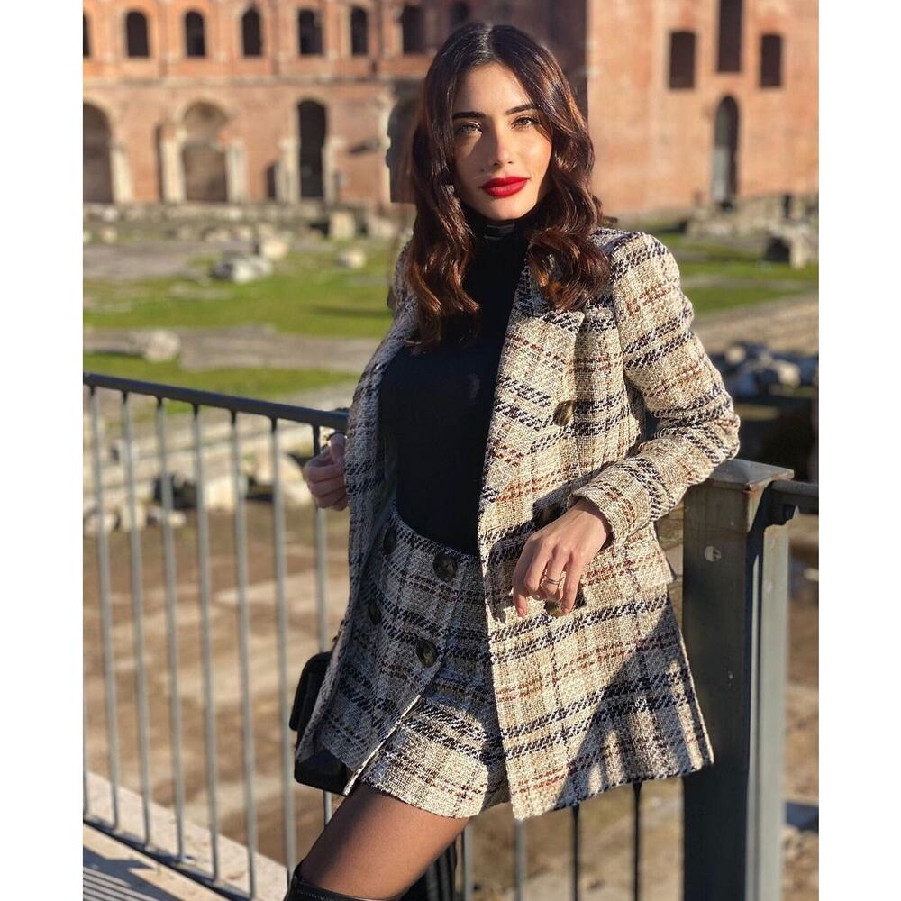 ZARA Wool-Blend Double Breasted Plaid Blazer NWT - Picture 12 of 16